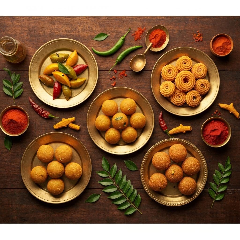 Traditional Andhra-Telangana food spread